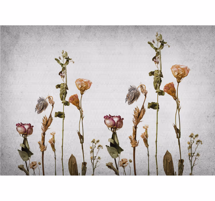Tapisserie fleur arrangement floral séché - TenStickers