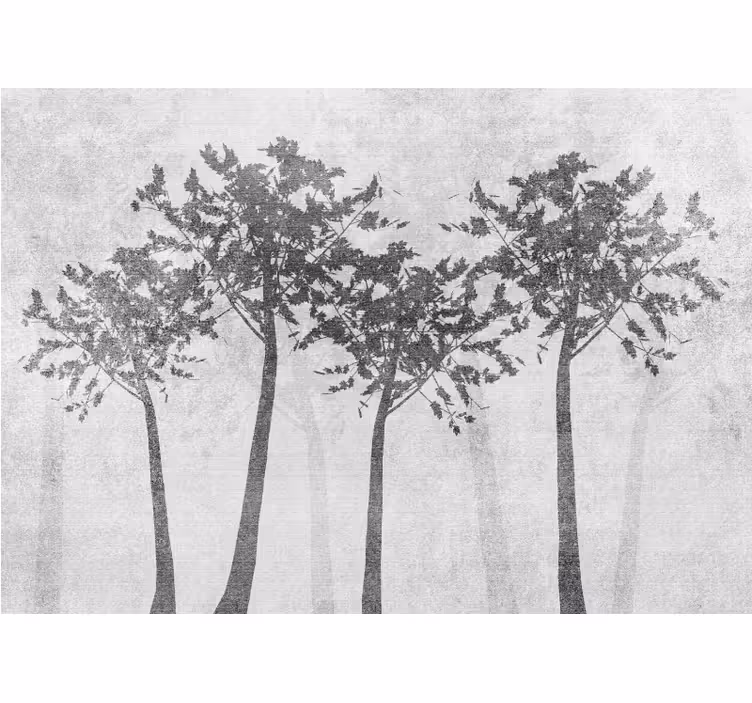 Tapisserie arbre arrangement de silhouettes d'arbres - TenStickers