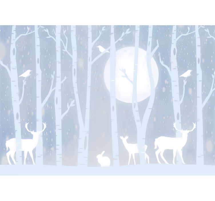 Tapisserie chambre enfant cerf et lune - TenStickers