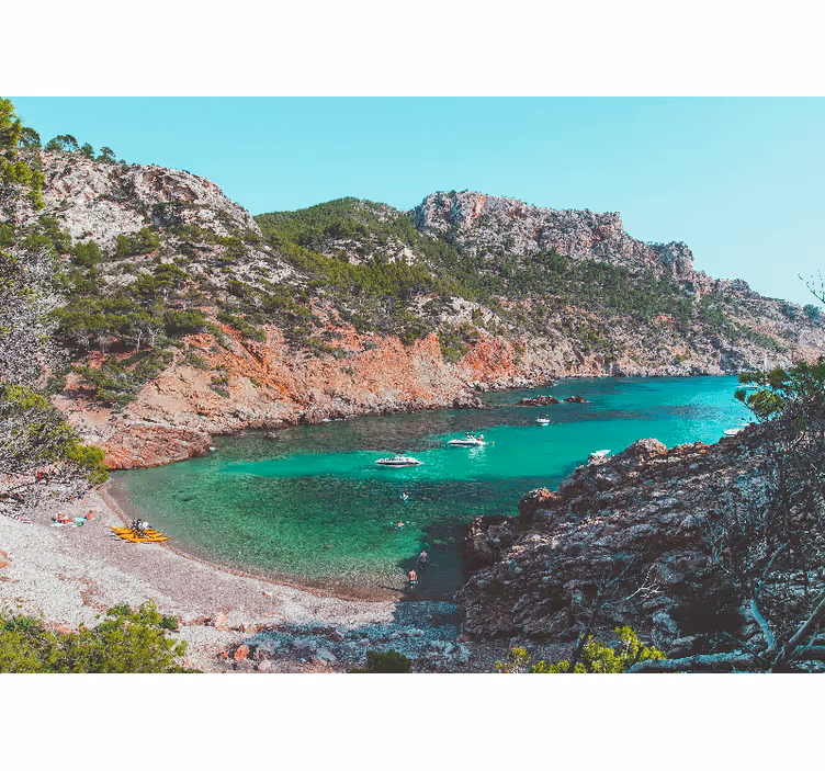 Tapisserie paysage vue côtière de la crique - TenStickers