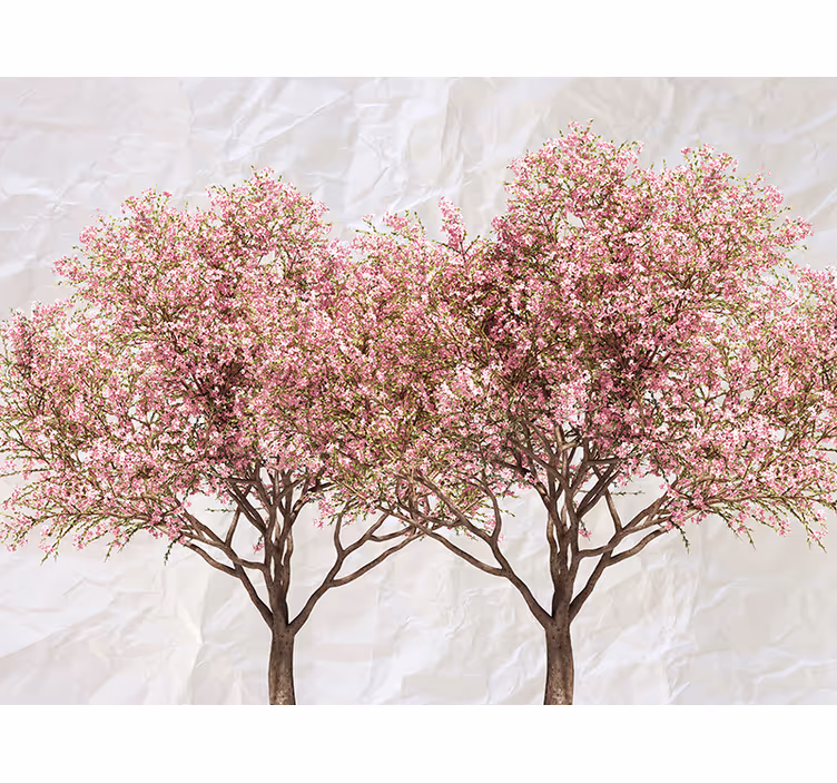 Tapisserie fleur arbres roses en fleurs - TenStickers