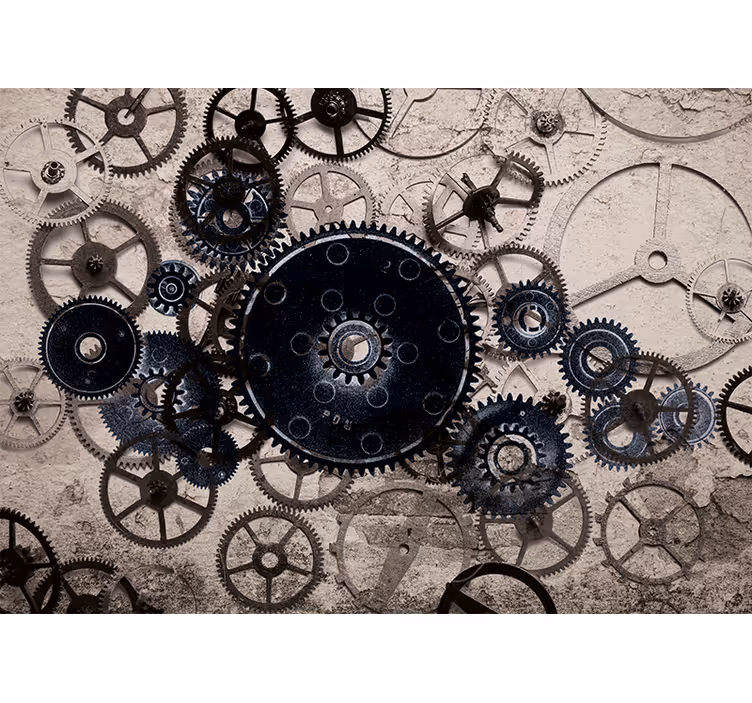 Tapisserie textures et motifs engrenages mécaniques - TenStickers
