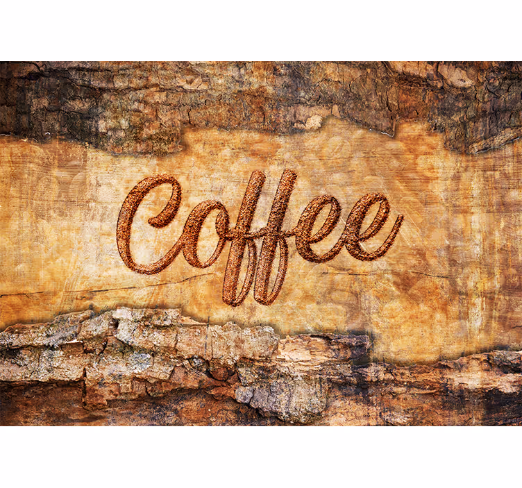 Tapisserie phrase design texturé café - TenStickers