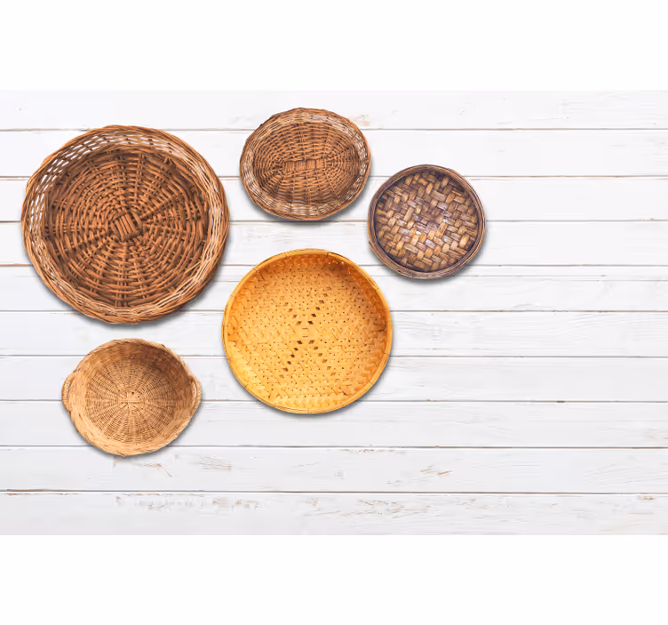Tapisserie textures et motifs motifs de paniers tressés - TenStickers