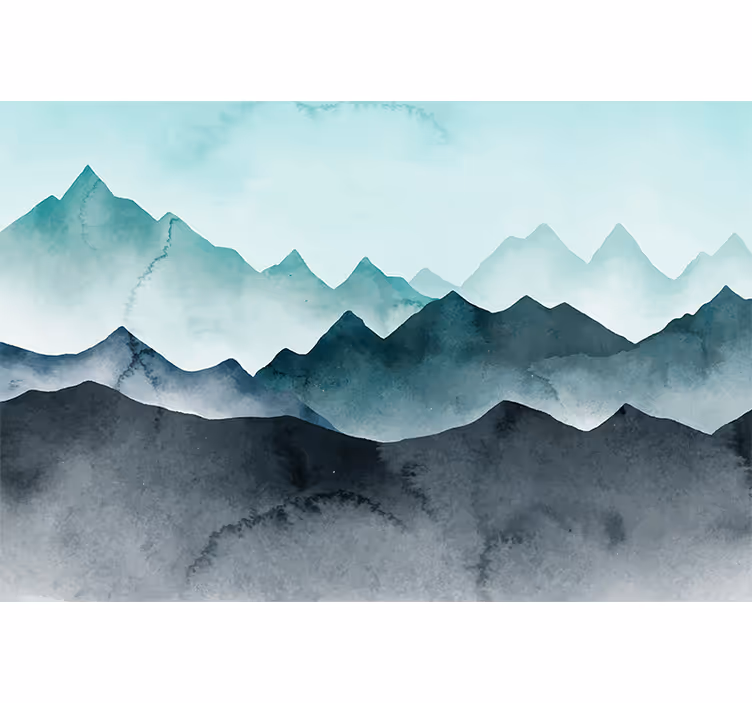 Tapisserie montagne horizon majestueux des montagnes - TenStickers