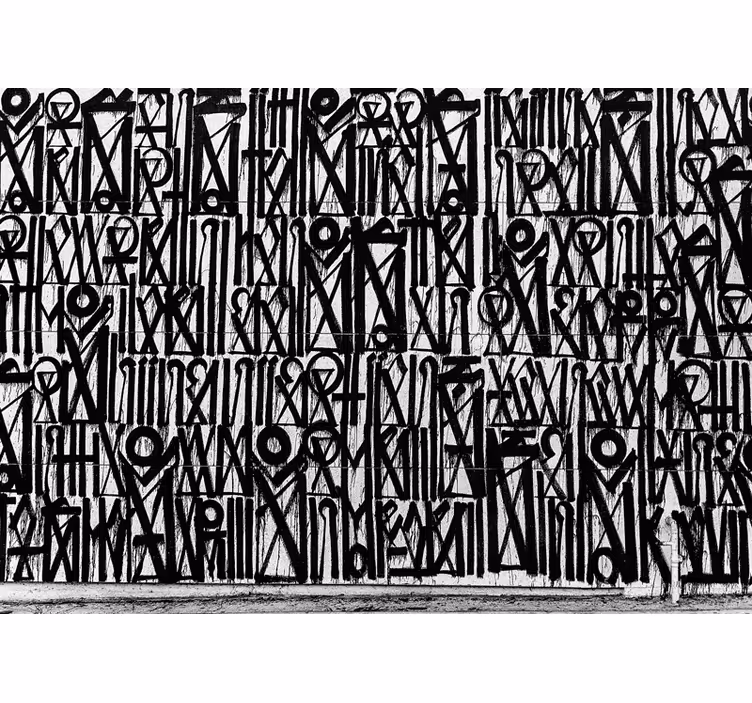 Tapisserie graffiti motifs abstraits noirs - TenStickers