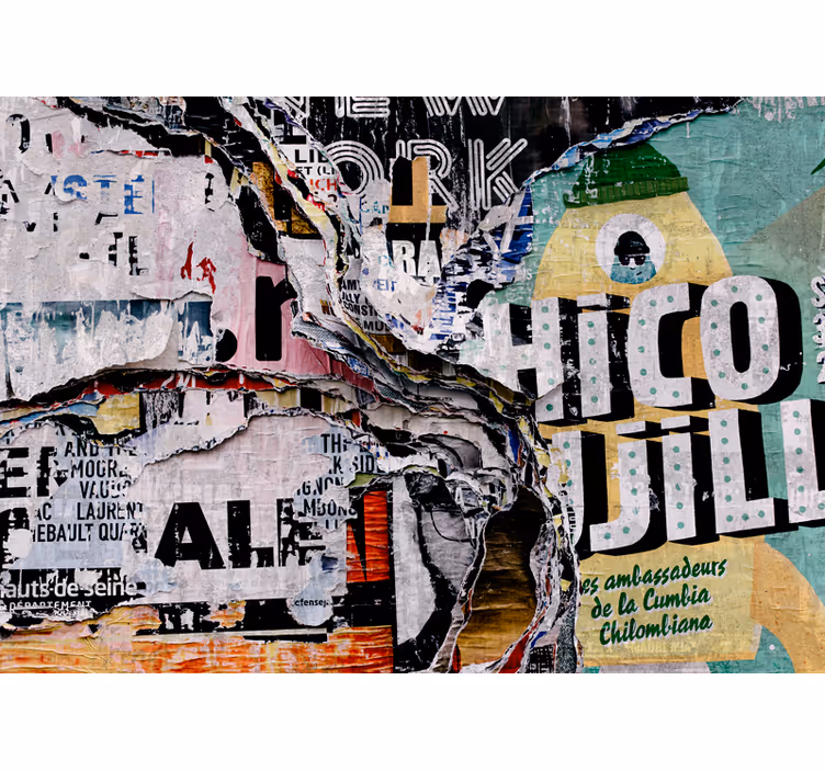 Tapisserie graffiti collage de rue urbaine - TenStickers