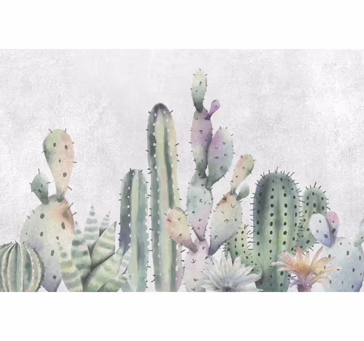 Papier peint panoramique désert de cactus - TenStickers