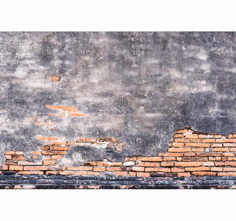 Tapisserie murale effet brique mur décrépit - TenStickers
