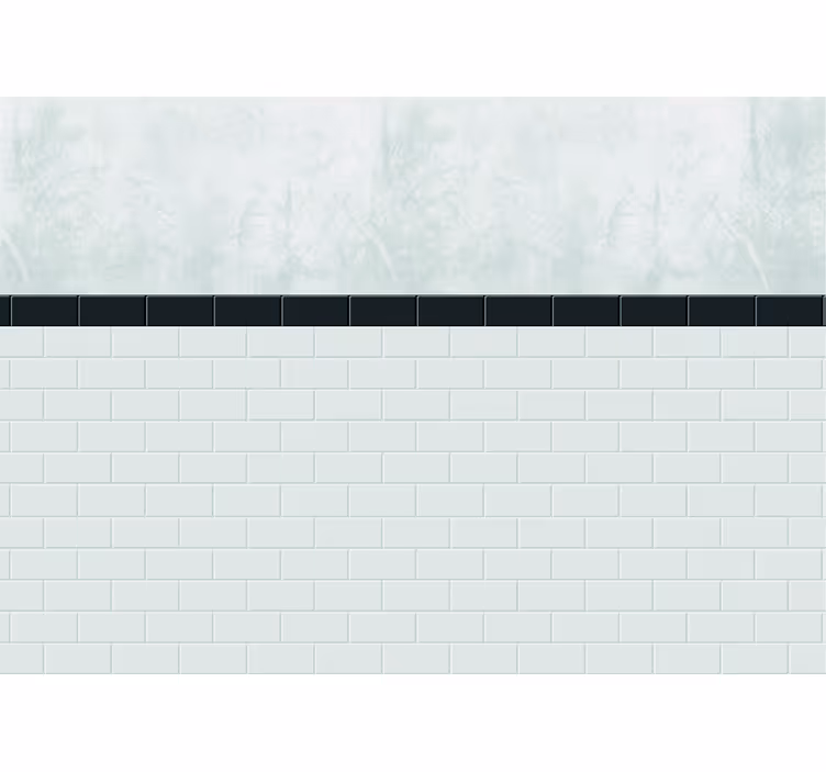 Tapisserie murale effet carrelage blanc - TenStickers