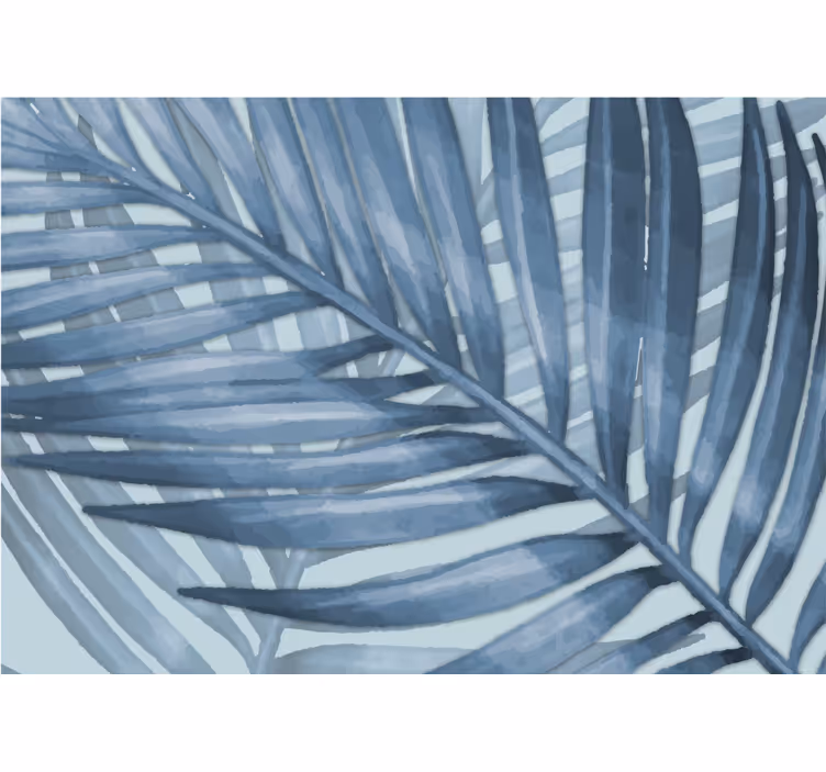 Tapisserie salle de bain feuille tropical bleu - TenStickers