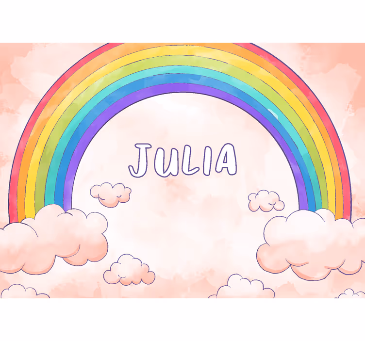 Tapisserie enfant arc-en-ciel personnalisable - TenStickers