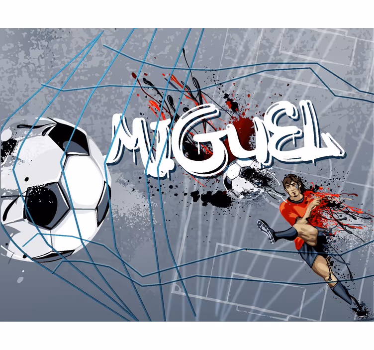 Tapisserie murale ado buteur football - TenStickers