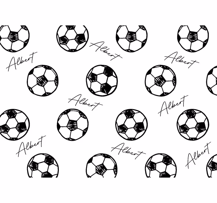 Tapisserie enfant ballons de football avec nom - TenStickers
