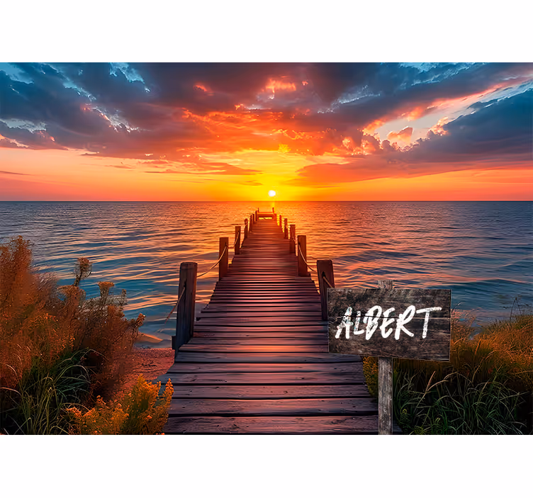 Tapisserie chambre ado coucher soleil panneau - TenStickers
