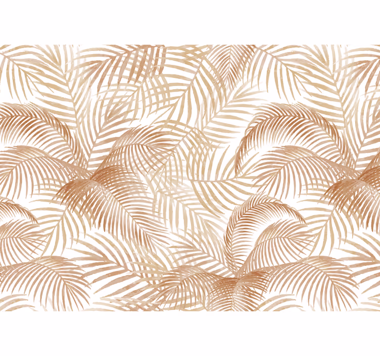 Tapisserie murale terracotta palmiers exotiques - TenStickers