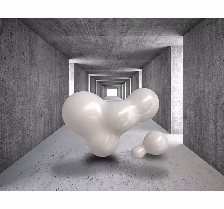 Tapisserie abstraite formes abstraites 3d - TenStickers