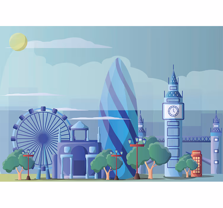 Tapisserie londres illustration de crèche londonienne - TenStickers