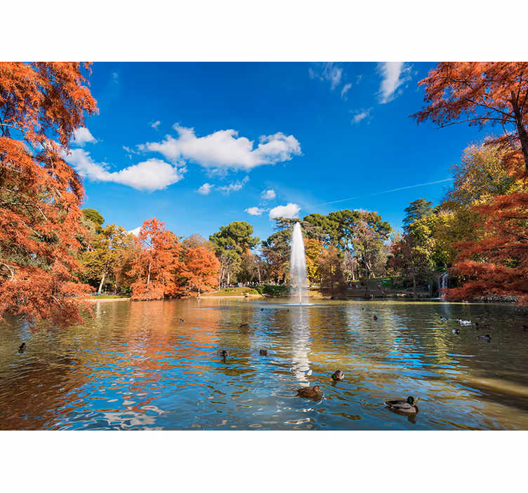 Tapisserie lac scène de lac d'automne - TenStickers