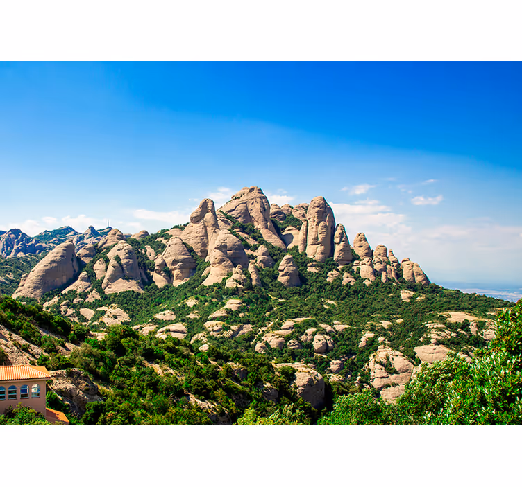 Tapisserie montagne vue sur les sommets montagneux - TenStickers