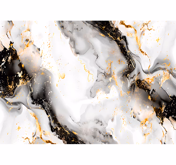 Tapisserie abstraite motif noir et blanc - TenStickers