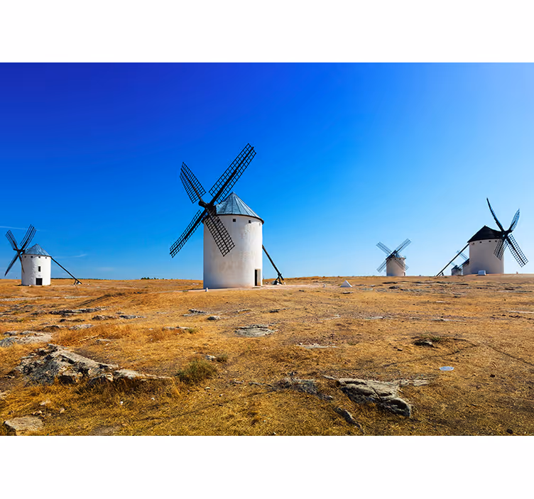 Tapisserie paysage scène de moulins à vent - TenStickers