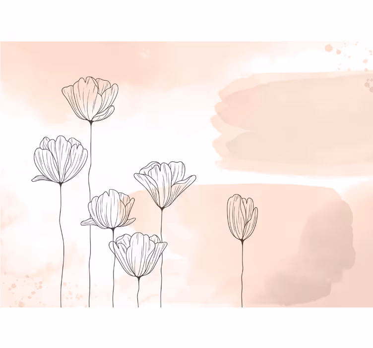 Papier peint mural Fleurs art minimaliste - TenStickers