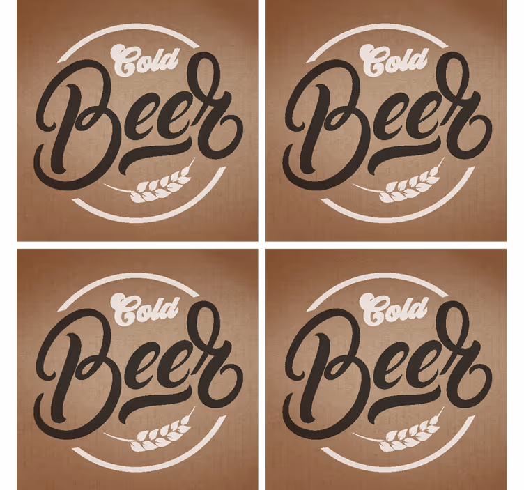 Dessous de verre bière typographie élégante froide - TenStickers