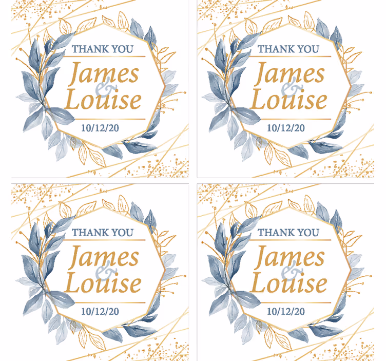 Dessous de verre mariage cartes de remerciement florales - TenStickers