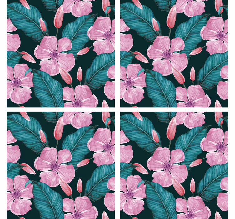 Dessous de verre motif floral et feuillage - TenStickers