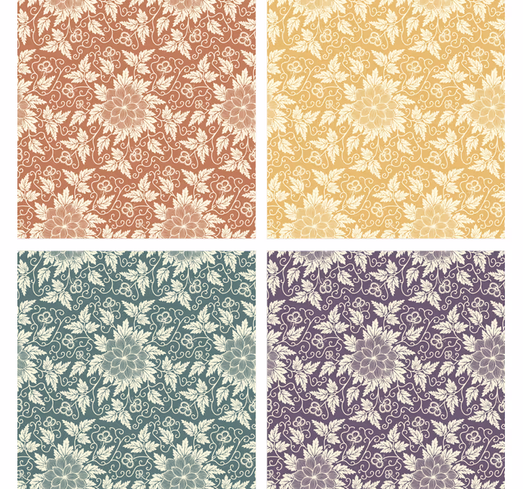 Dessous de verre vintage carreaux carrés floraux - TenStickers