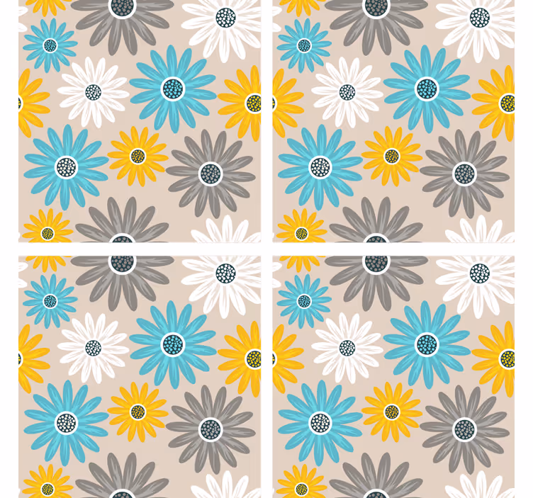 Dessous de verre Éléments floraux vibrants - TenStickers