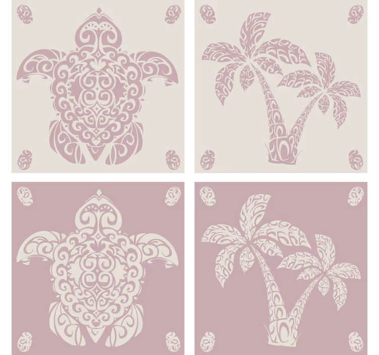 Dessous de verre geek motifs élégants de feuilles de palmier - TenStickers