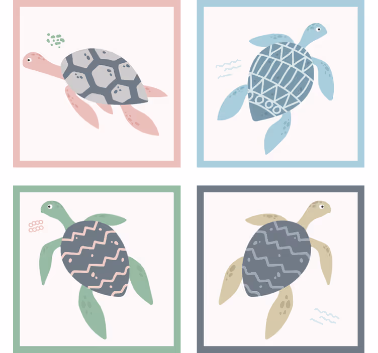 Dessous de verre geek motifs de tortues marines amusants - TenStickers