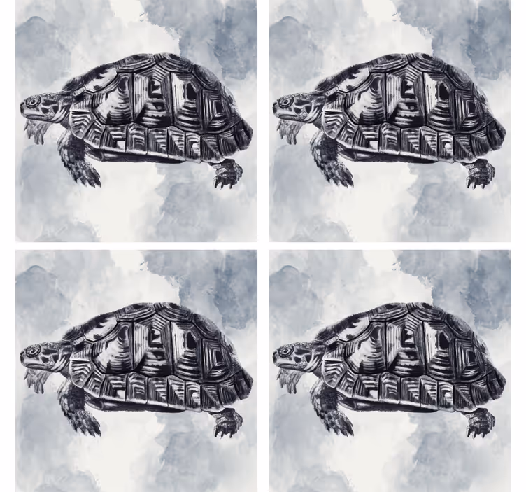 Dessous de verre geek illustration artistique de tortue - TenStickers