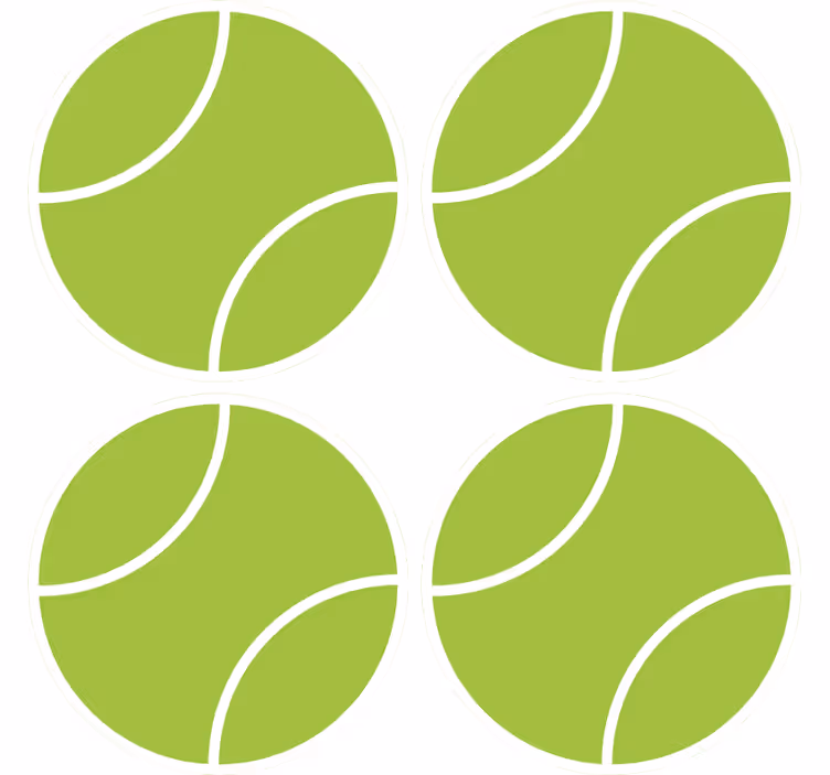 Dessous de verre geek set de tennis vert rond - TenStickers