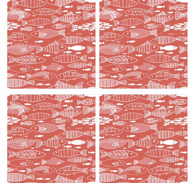 Dessous de verre moderne motif poisson - TenStickers