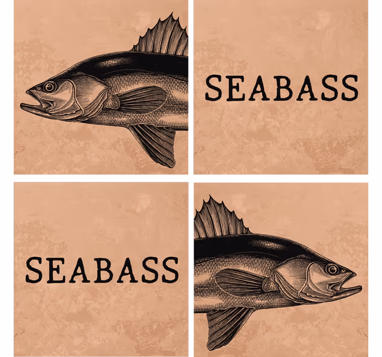 Dessous de verre personnalisable illustration art seabass - TenStickers