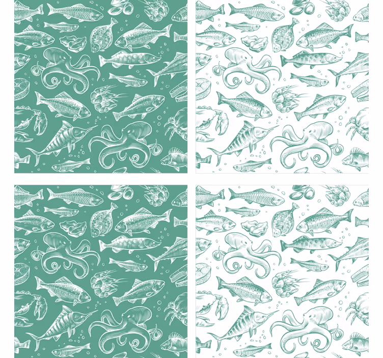Dessous de verre motif fruits de mer - TenStickers