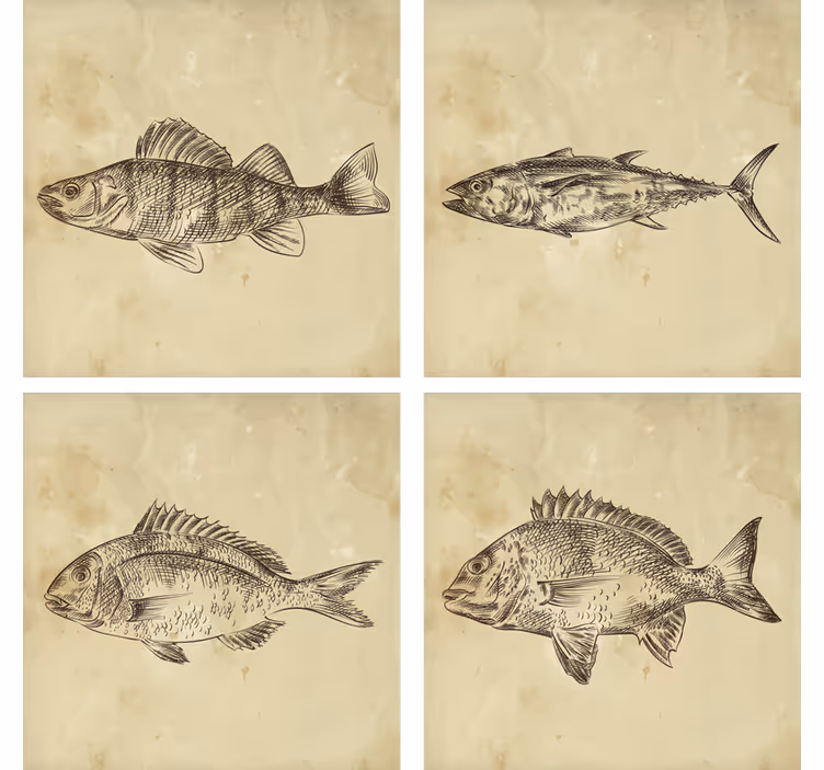 Dessous de verre geek illustration de poisson fantaisiste - TenStickers