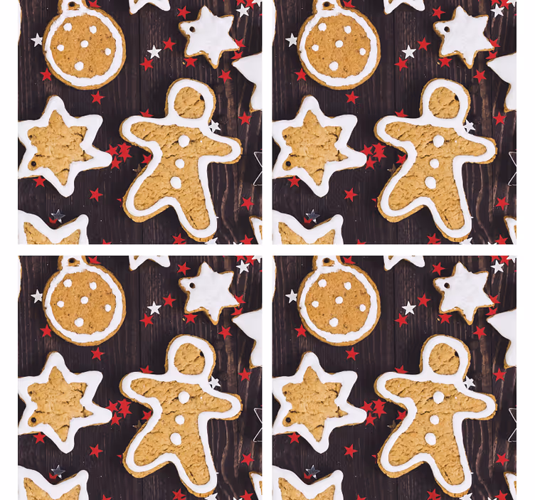 Dessous de verre noël motif festif biscuits en pain d'épice - TenStickers