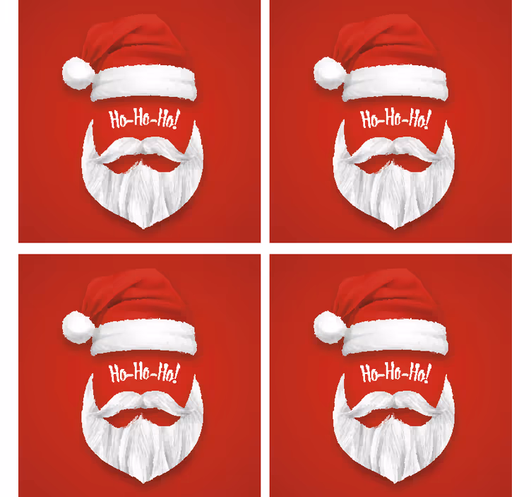Dessous de verre noël illustration chapeau de noël - TenStickers