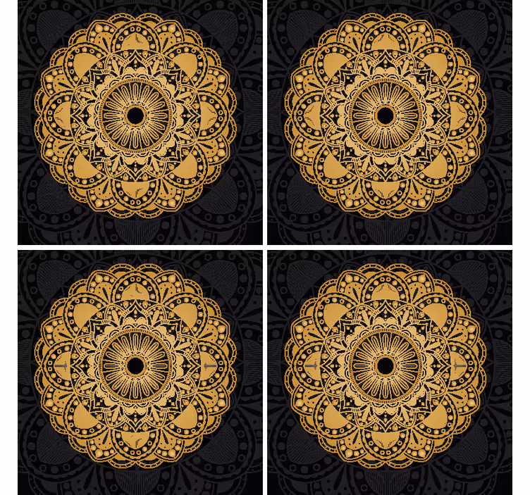 Dessous de verre mandala de couleur or - TenStickers