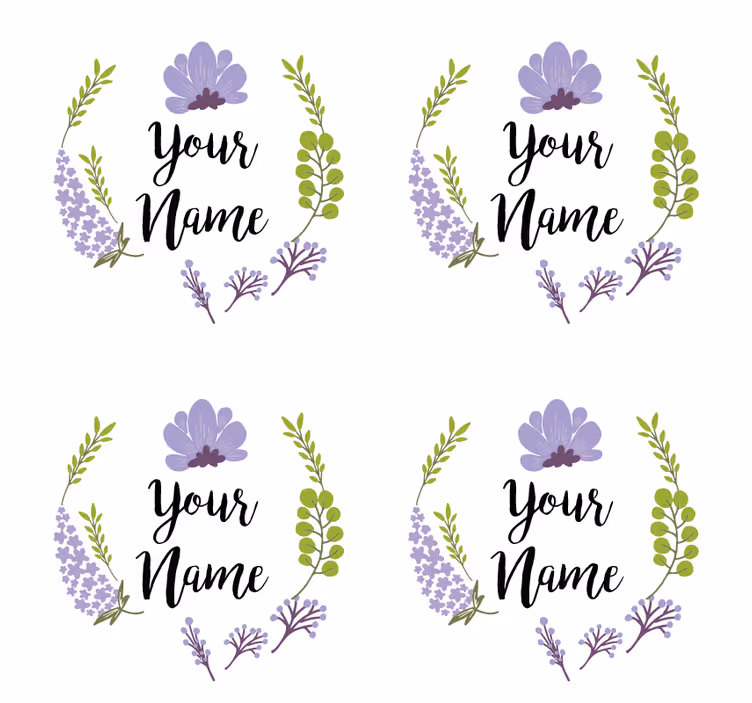 Dessous de verre personnalisable design floral - TenStickers