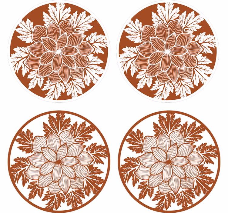Dessous de verre arrangement de motifs floraux - TenStickers
