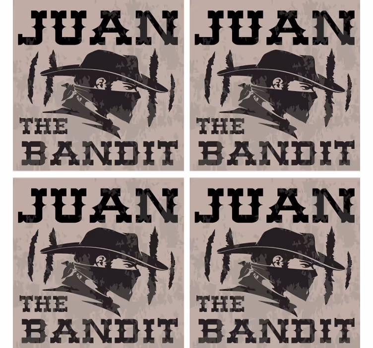 Dessous de verre vintage silhouette de juan bandit - TenStickers