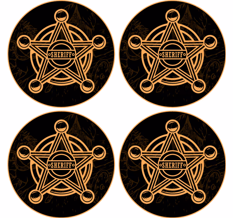Dessous de verre bière Étoile de shérif - TenStickers