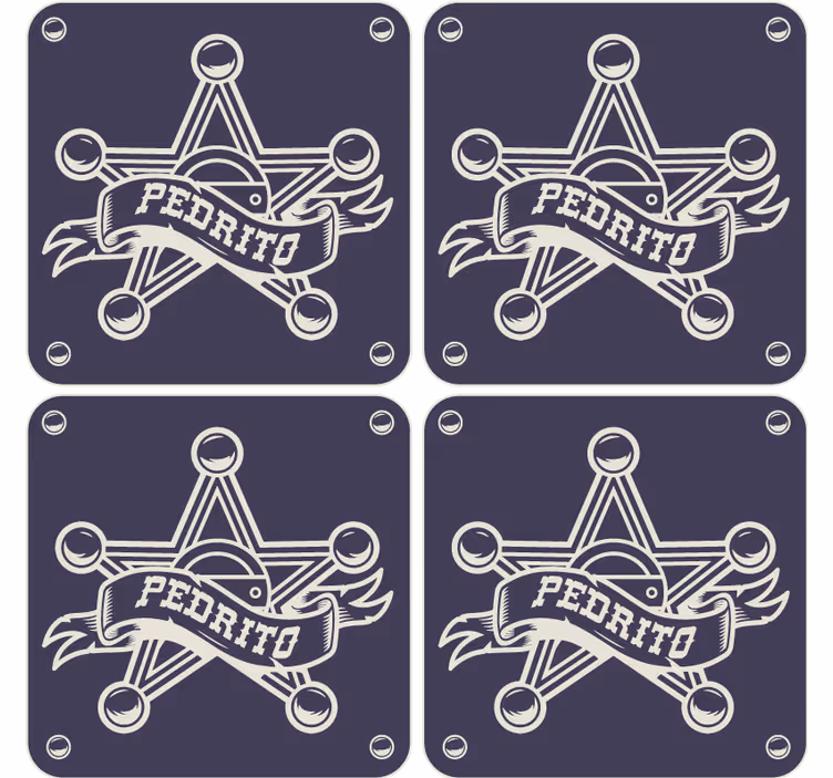 Dessous de verre vintage étoile de shérif - TenStickers