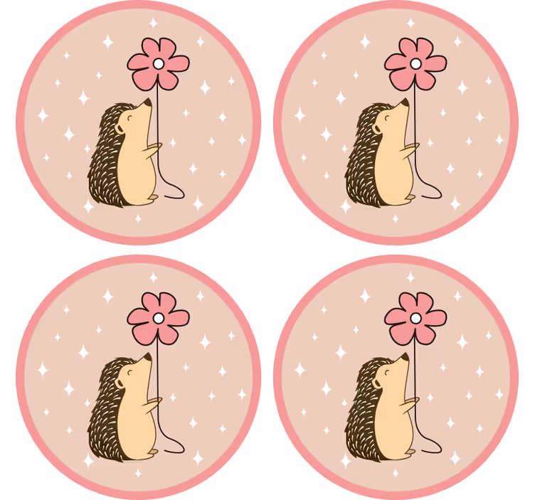 Dessous de verre geek hérisson en ballon fleuri - TenStickers