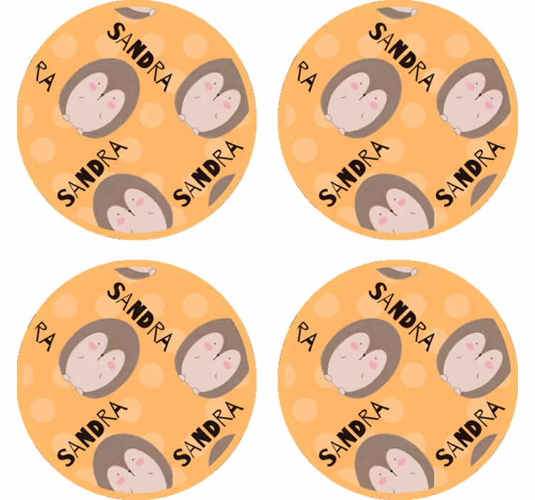 Dessous de verre personnalisable motif hérisson mignon - TenStickers